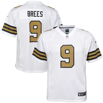 youth nike drew brees white new orleans saints color rush g